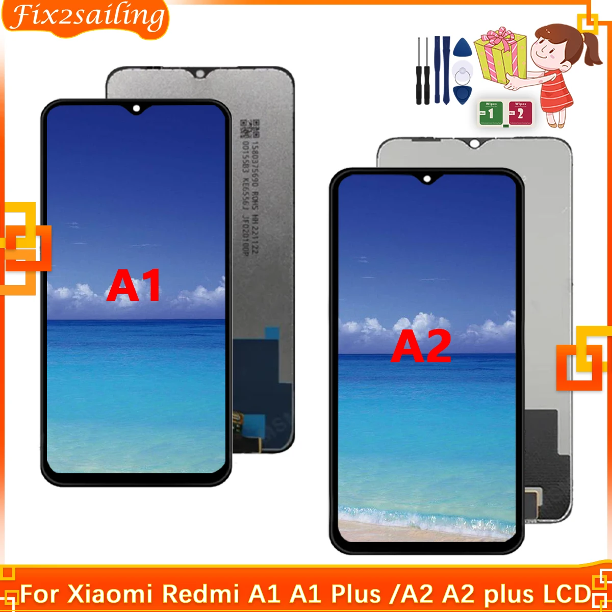 For Xiaomi Redmi A1 A1 Plus 220733SI LCD Touch Screen Digitizer Assembly For Redmi A2 A2+ A2 Plus 23028RN4DG Display