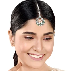 XSBODY Zircon Geometric Maang Tikka Indian Women Forehead Decoration Elegant Hollow Bridal Headdress Jewelry Wedding Handcraft