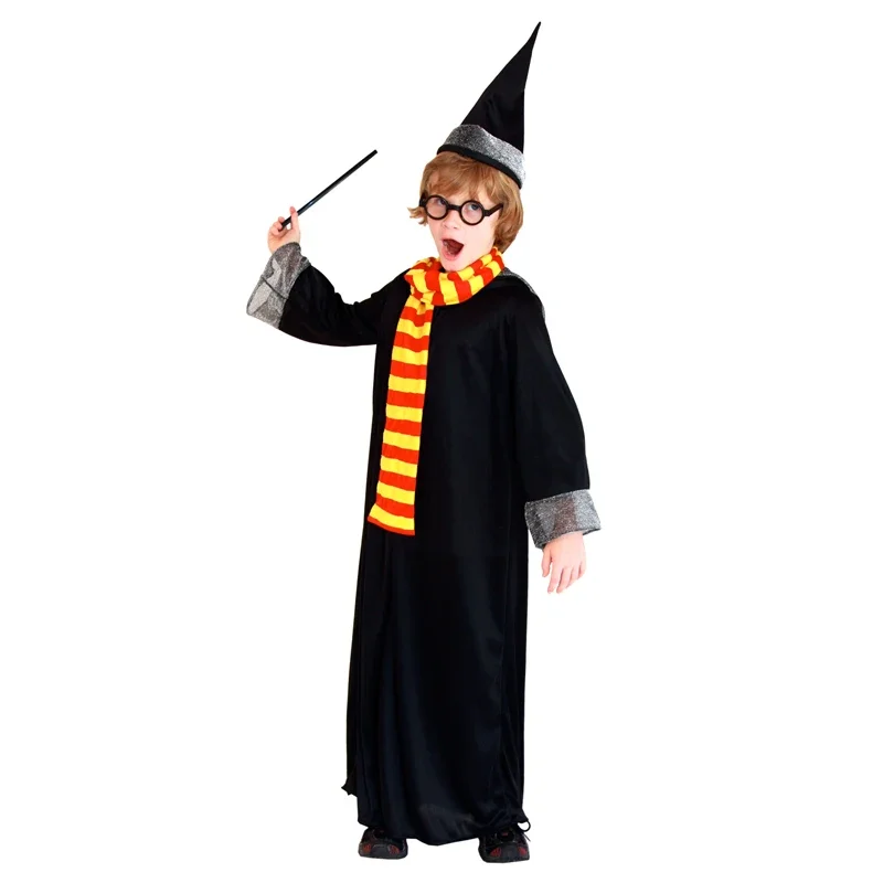 ZA01 Halloween Costumes For Boys Girls Little Wizard Magic Movie Cosplay Suits Outfits Party Fancy ClothesZa0@