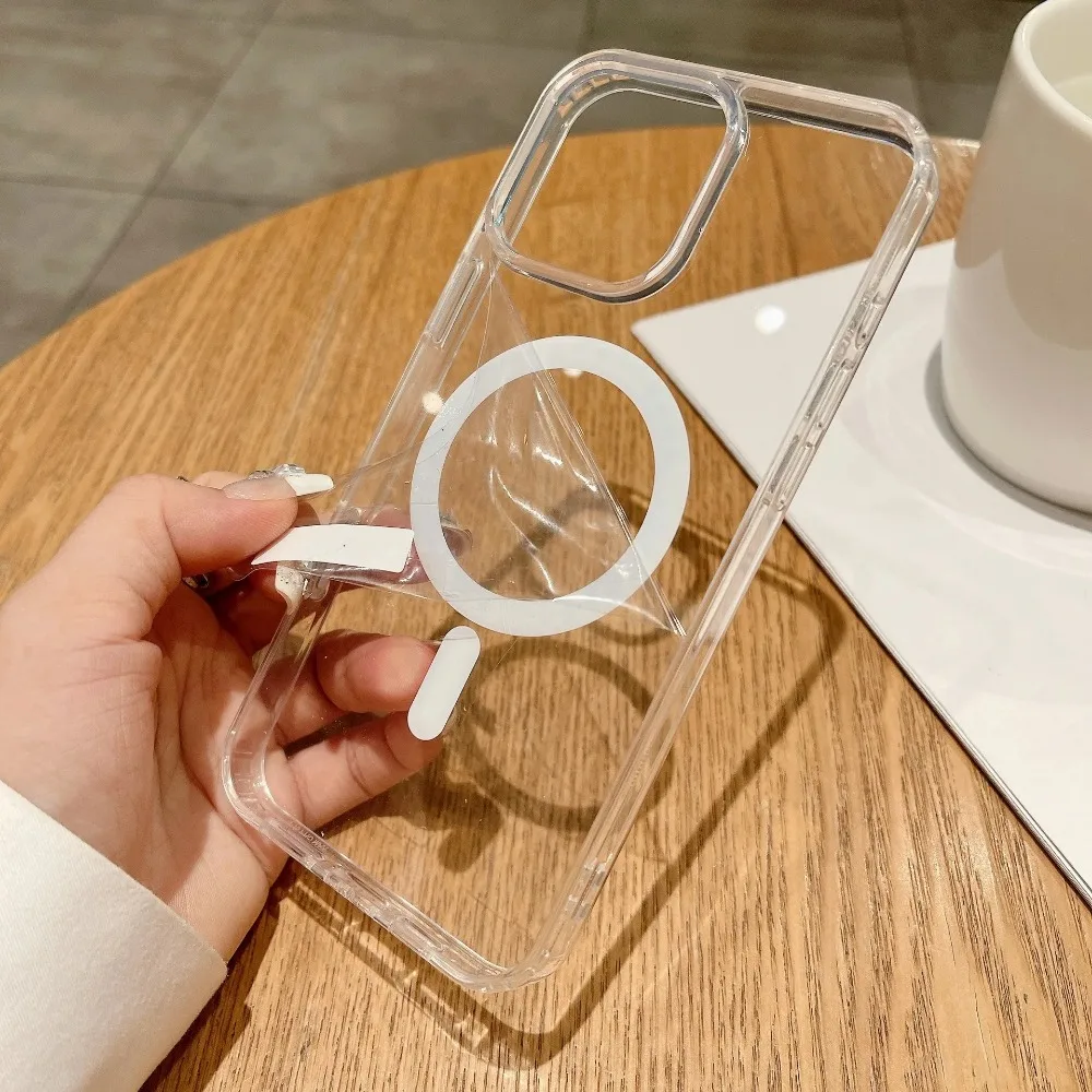 Luxuriöse Transparente Magnetische Hülle für iPhone 17 18 16 Pro Max 16 Plus für MagSafe Magnetische Hülle mit Kamera-Steuerung und Touch-Button-Abdeckung – Detail 6