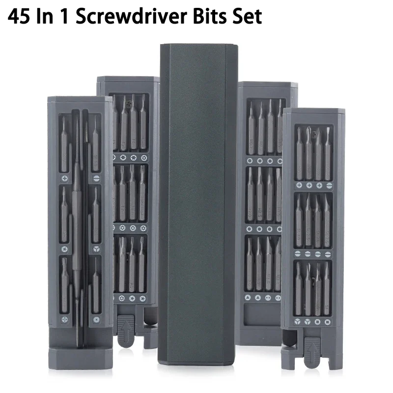 

1set 44-in-1 Magnetic Screwdriver Bit Dismountable Precision-Screwdriver With Tweezers Crowbar For Phone Electronics Repair