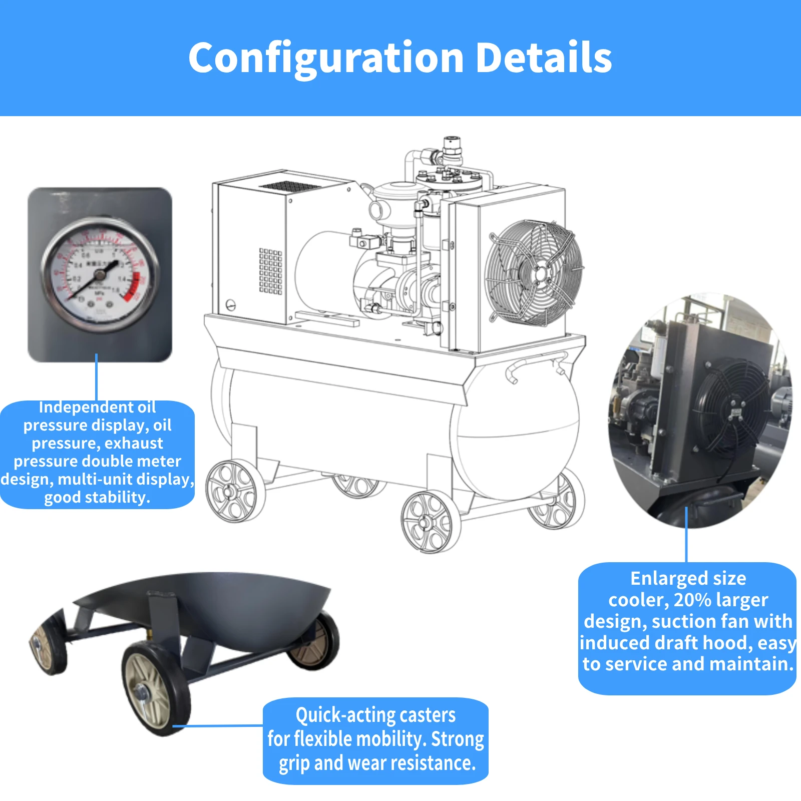 5.5KW/7.5HP 2In1 Air Compressor 220V/60HZ Variable Speed Frequency Screw Air Compressor 1ph/3ph Industrial Air Compressor 38CFM