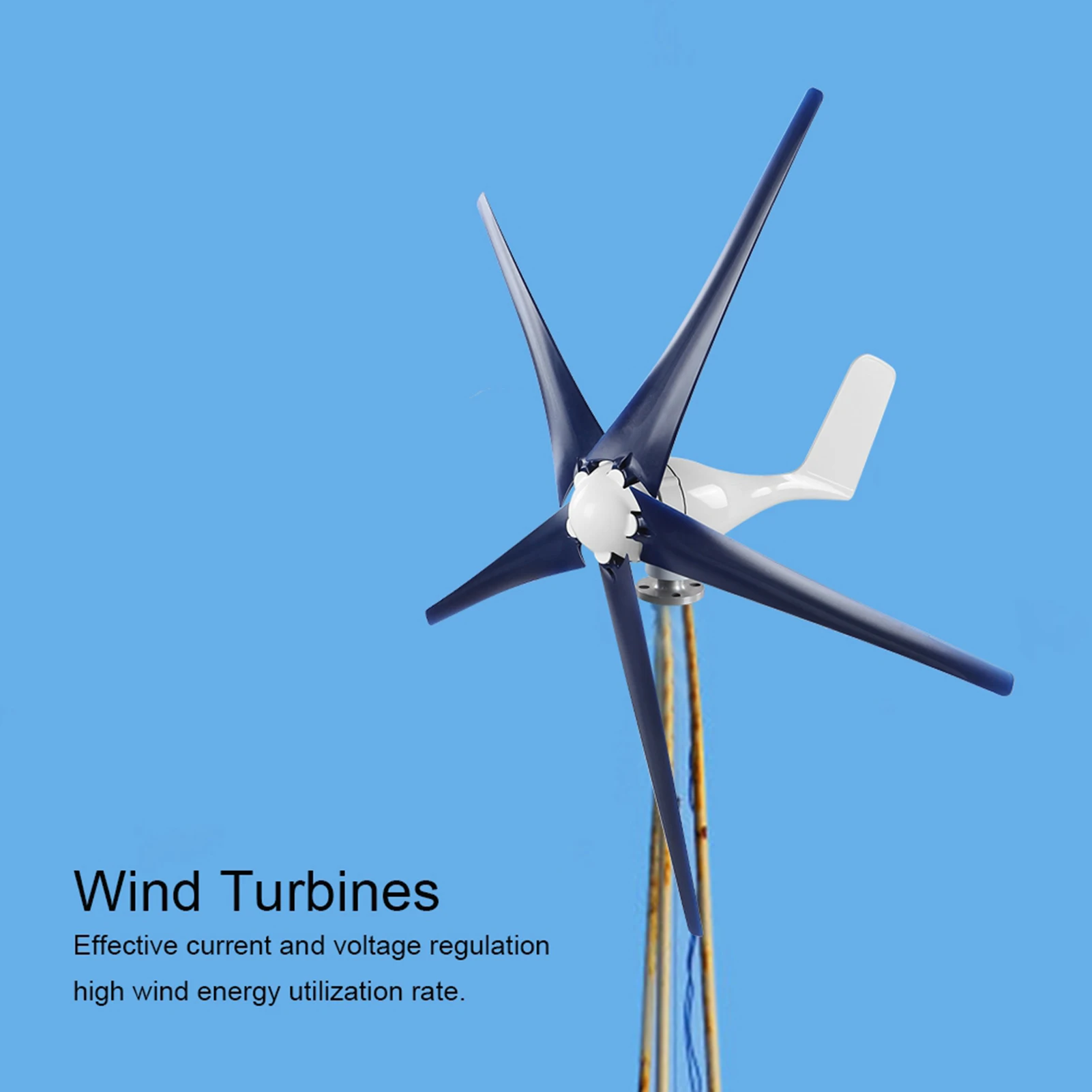 Wind Power Supplies Wind Generator 100W Wind Turbines Generator 5 Blades High Efficiency Power Supply for Boats Mobile Homes
