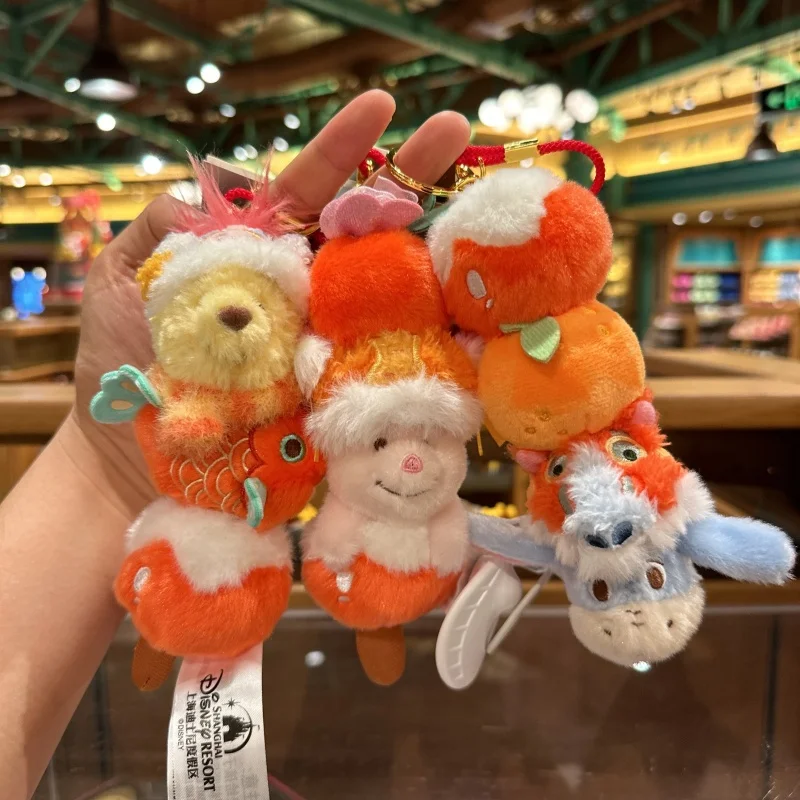 

Disney Resort 2026 Lunar New Year Candied Hawthorn Plush Keychain Winnie Pooh Piglet Tigger Eeyore Bag Charm Key Ring