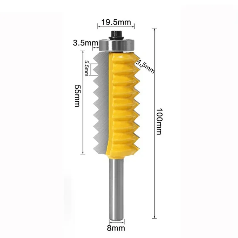 8mm Shank Finger Joint Glue Milling Cutter Raised panel V joint Router Bits for Wood Tenon Woodwork Cone Tenoning Bit C08-247