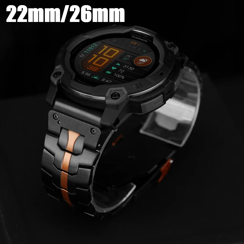 QuickFit 22/26 mm Edelstahlarmband für Garmin Fenix 8 7 Pro 7X 6X 5 8X Plus Metallarmband für Garmin Tactix 8 7 6 Pro Armband