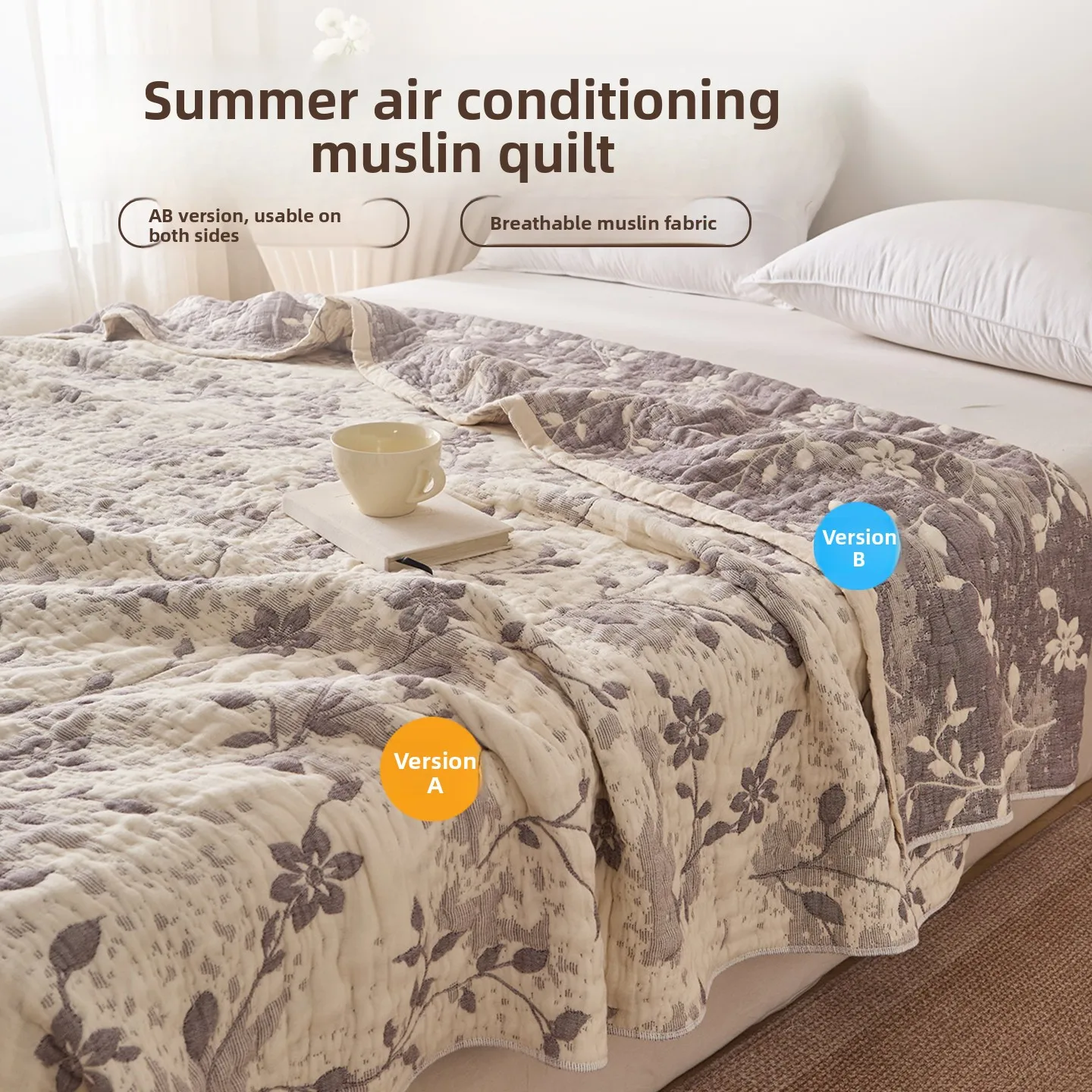 

2026 New Summer High-end Pure Cotton Towel Blanket Breathable Sweat Absorbent Air Conditioning Blanket Single Person Towel Cover