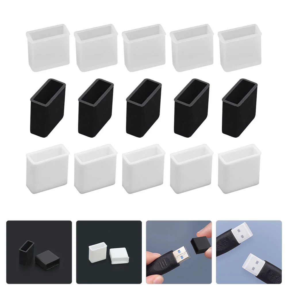 30 Pcs Plug Usb Stopper Caps USB Ports Covers Electric Protectors Data Line Male End Anti Plugs Silica Gel Stopper Caps