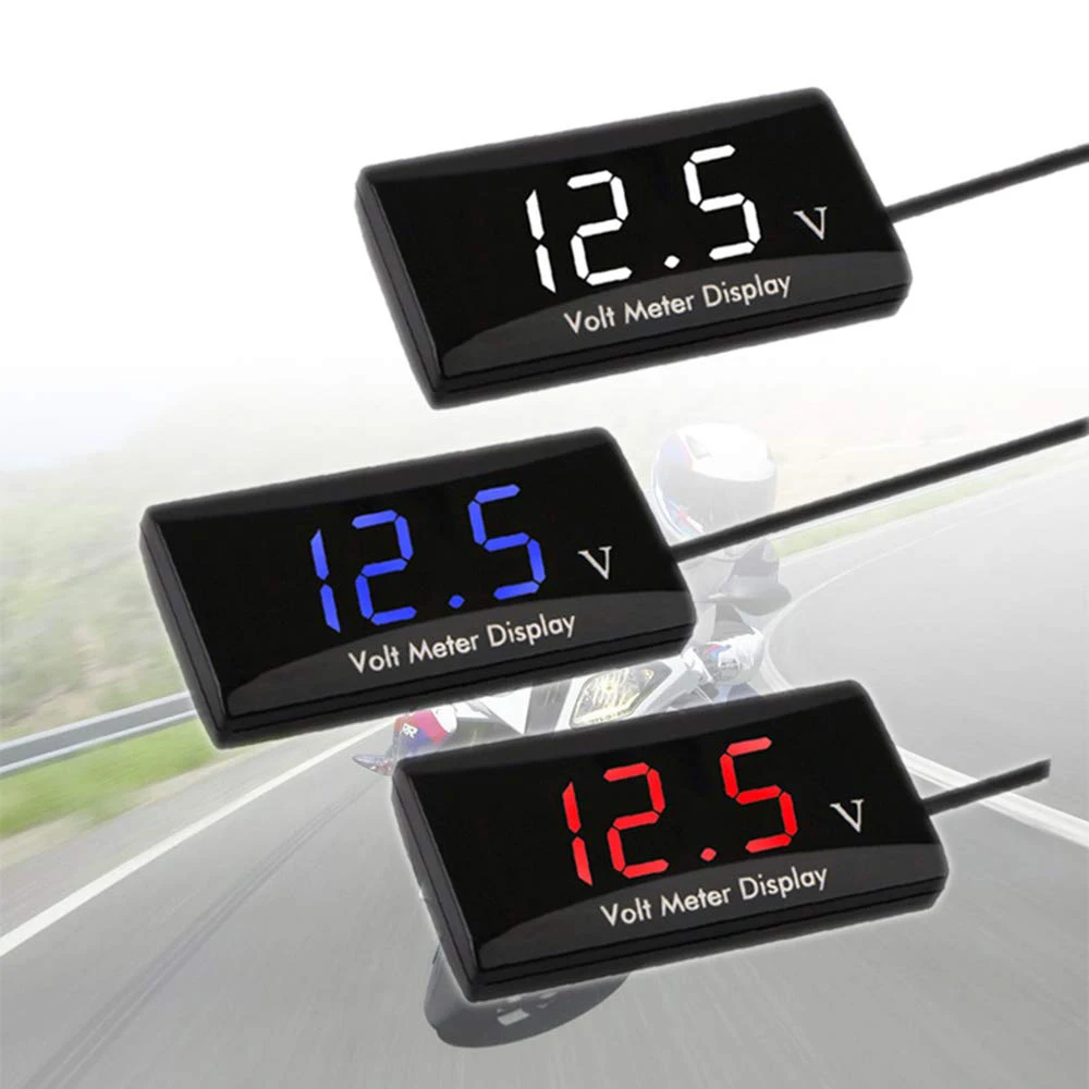 Auto Voltmeter Digitale Display Voor Auto Motorfiets Waterdichte Auto Digitale Voltmete Dc 12V Led Voltage Monitor