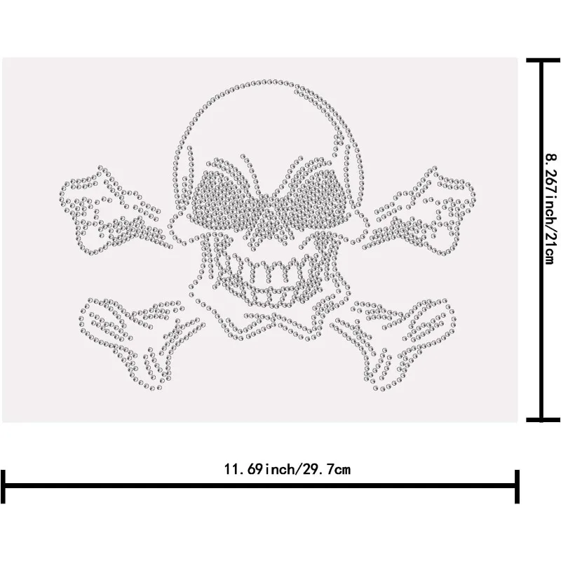 1 szt. Halloween czaszka Rhinestone żelazko na poprawce transfer naklejka przezroczysta błyszcząca naszywka naprawa odzieży aplikacja dekoracja na