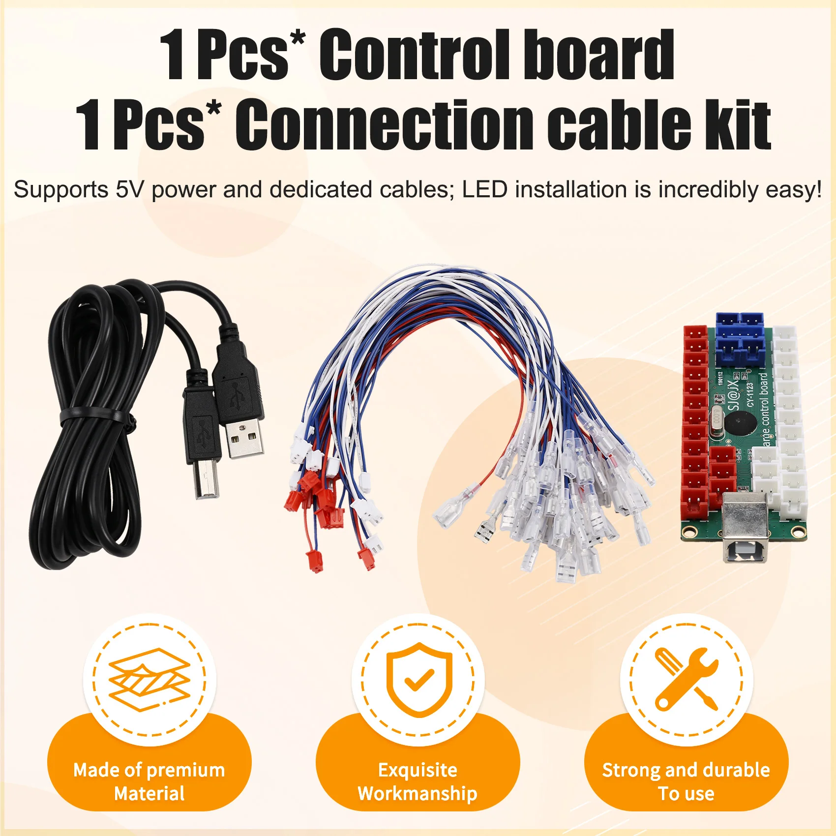 [B24B!】 Zero Delay Arcade Controller DIY Kit LED USB Encoder Board, Joystick Button Fight Stick Chip Circuit Board, 1PC