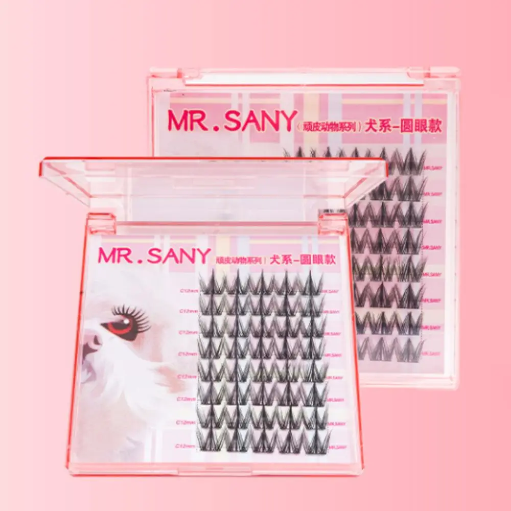 DIY セグメント化されたつけまつげマンガ愛らしい自己粘着まつげハードステム模倣動物接着剤不使用つけまつげ女性