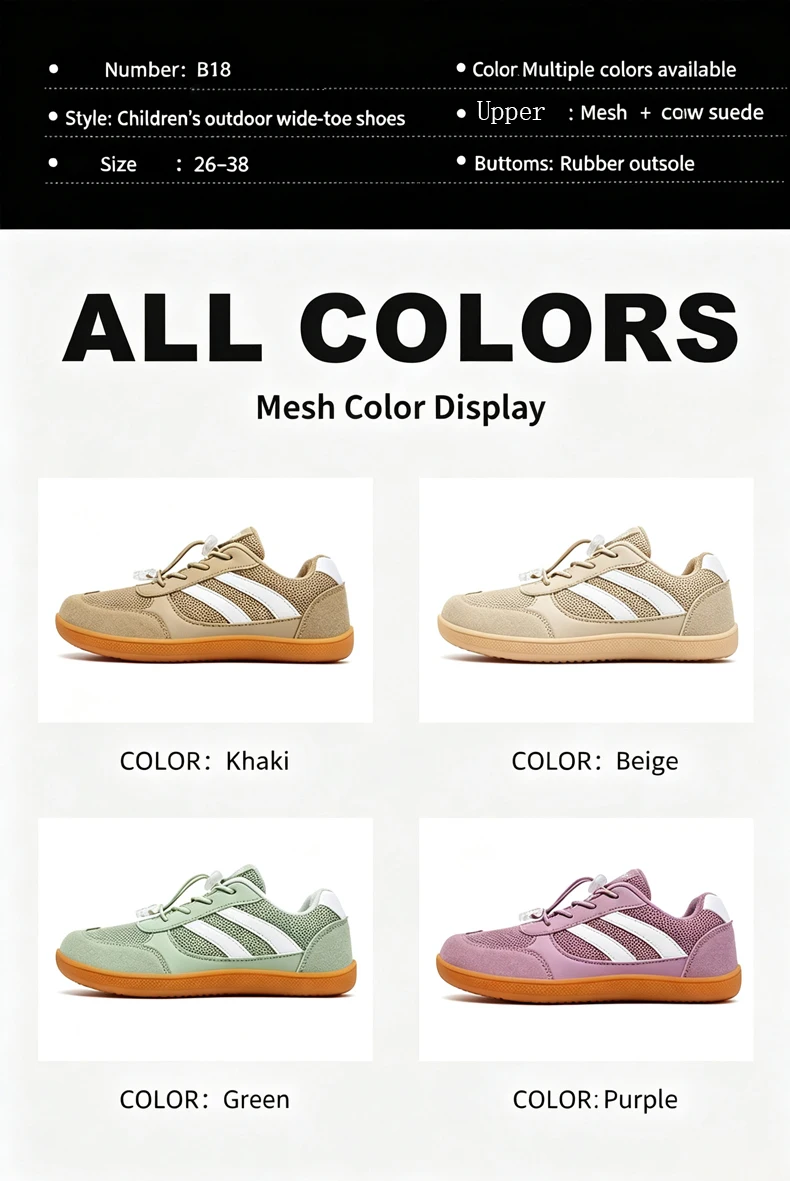 Kinder-Barfußschuhe mit breiter Sohle für Jungen und Mädchen, rutschfeste, atmungsaktive Kindersportschuhe, Zero-Drop-Wanderschuhe – Detail 7