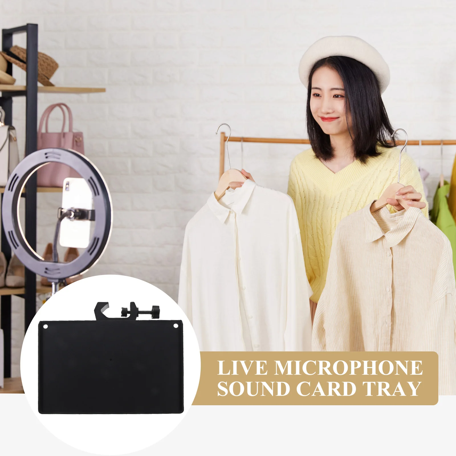 

Mic Stand Tray Mobile Phone Live Tripod Microphone Sound Card Blender Work Rack