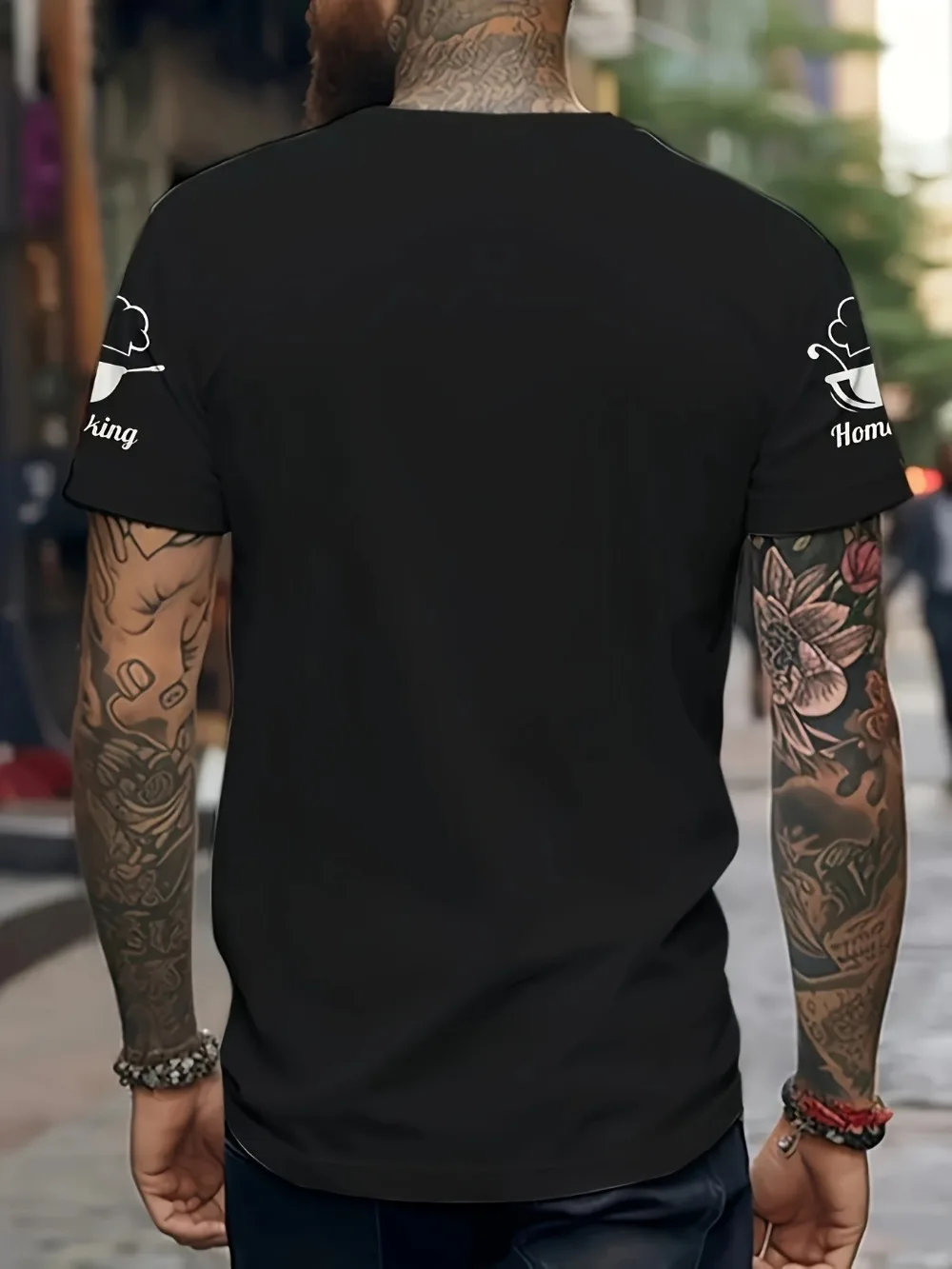 Role-play Chef Pattern3D Prin sport Quickdry Breatha Men Tshirt Outdoor Street Fashion Casual Work uniform Parent-Child Clothing