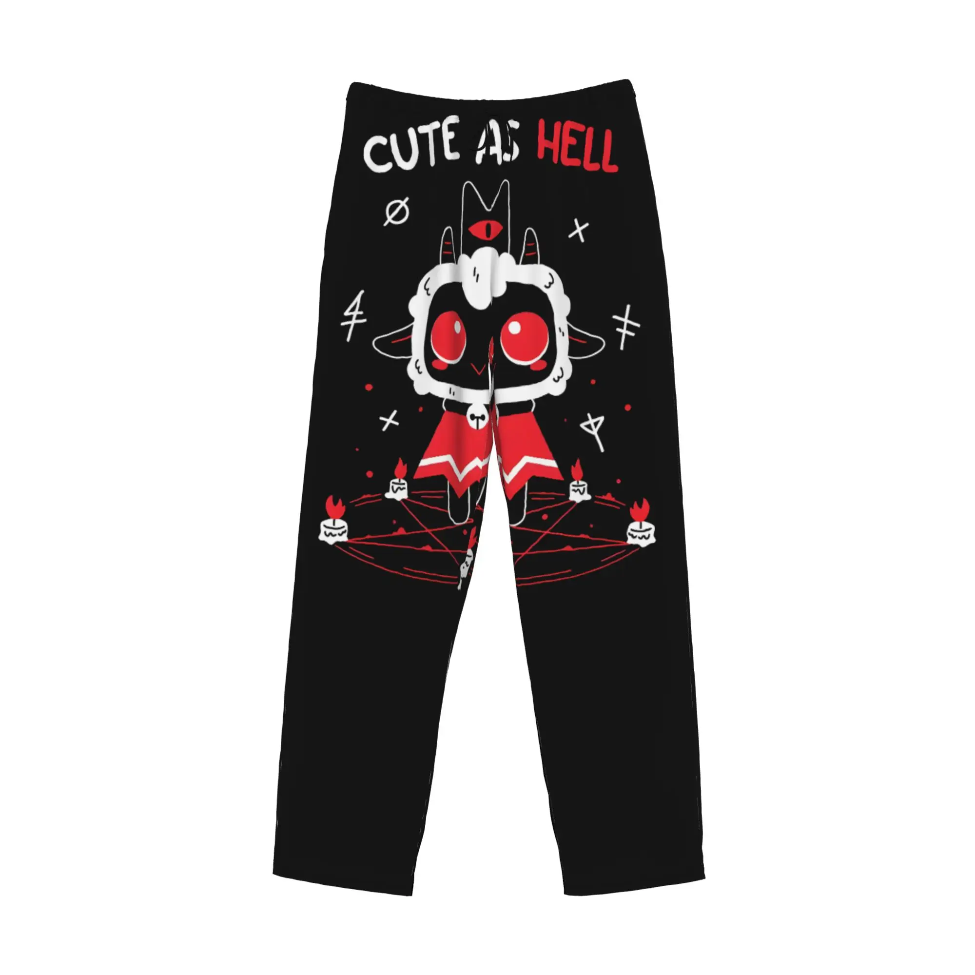Custom Cult Of The Lamb Pajama Pants Sleepwear Men Elastic Waistband Role-Playing Game Sleep Lounge Bottoms with Pockets view 3