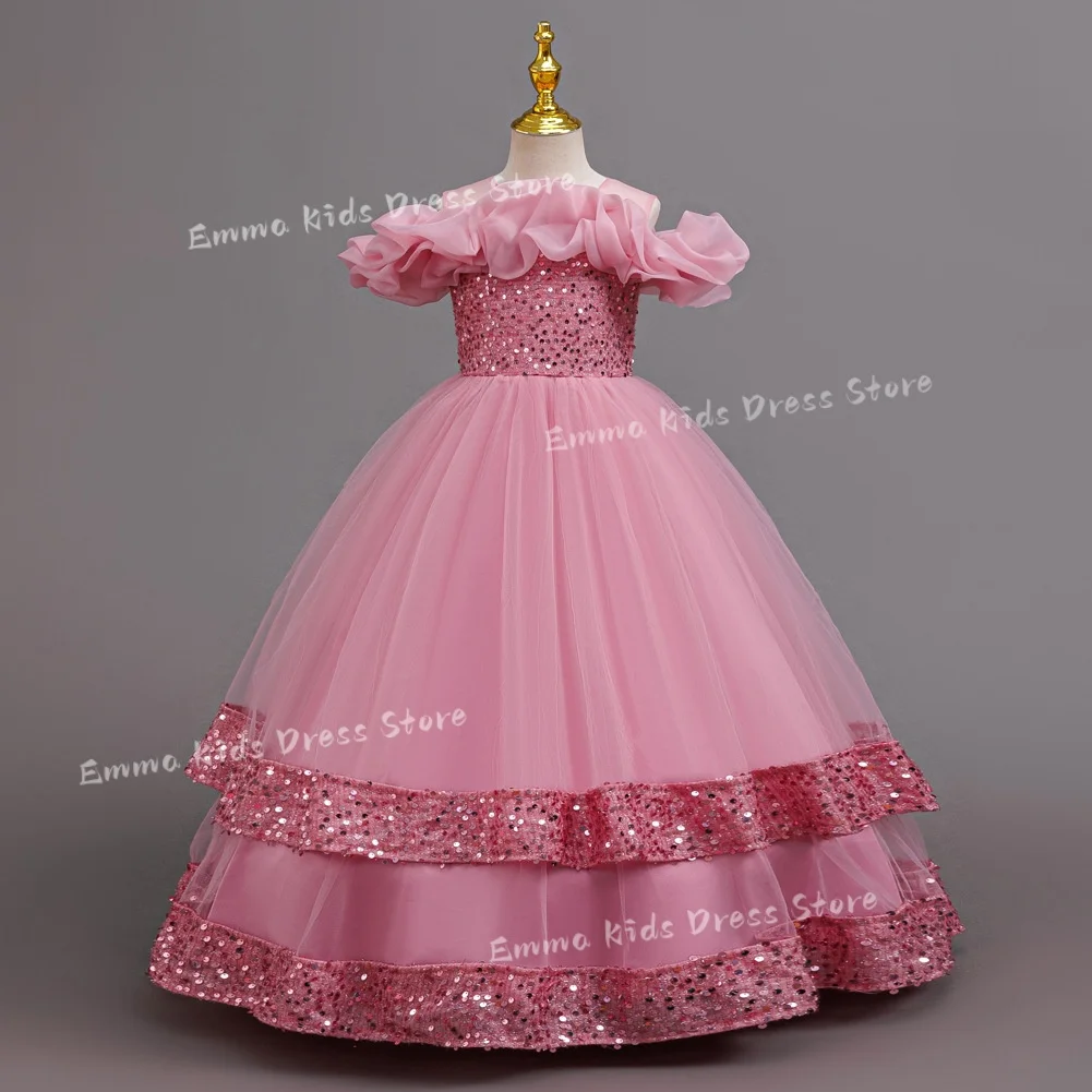 

Drois Customized Flower Girl Dresses Green Velour Modest Modest O-neck Full Tea-length ZipperSleeves A-line Back Kids Gown