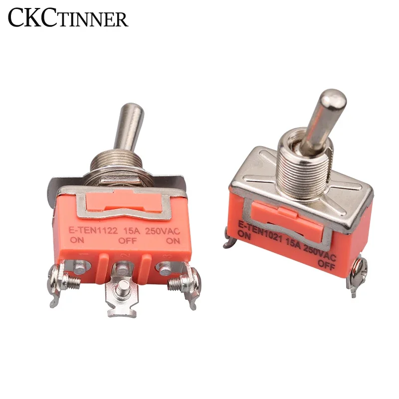 1PCS Power Rocker Toggle Switch  E-TEN 1321 1221 1322 1021 1122 1121 15A /250VAC  Miniature Toggle Switches orange