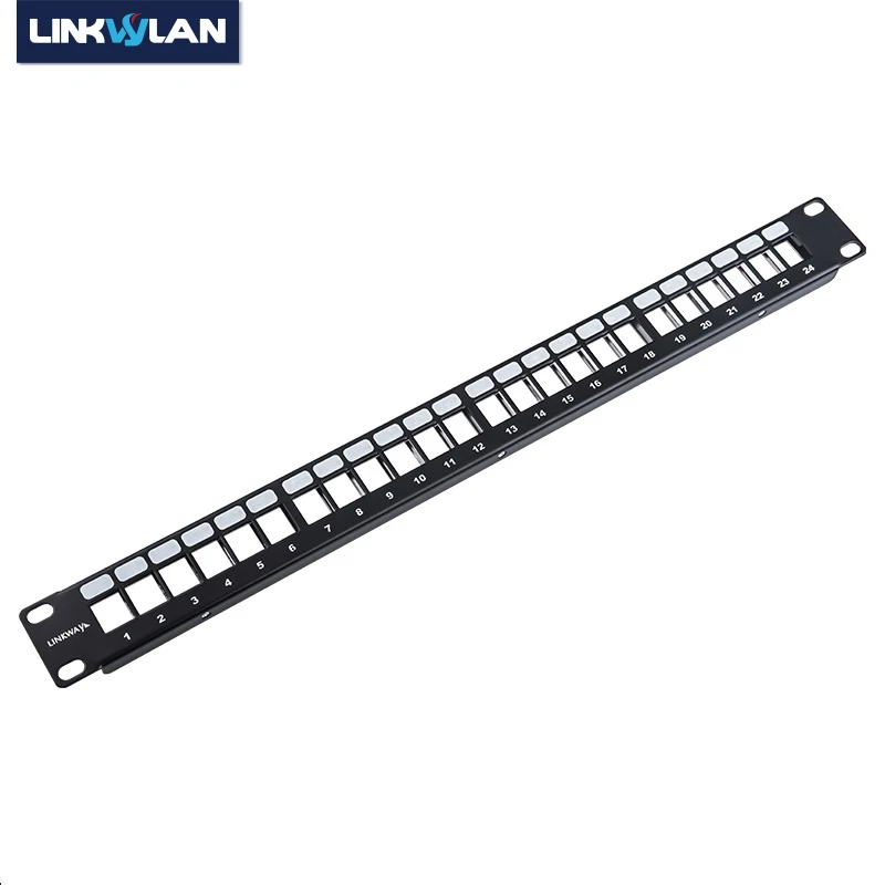 Linkwylan 24-portowy, pusty panel krosowy z blachy galwanicznej 19" 1U Pusty panel do gniazd Keystone