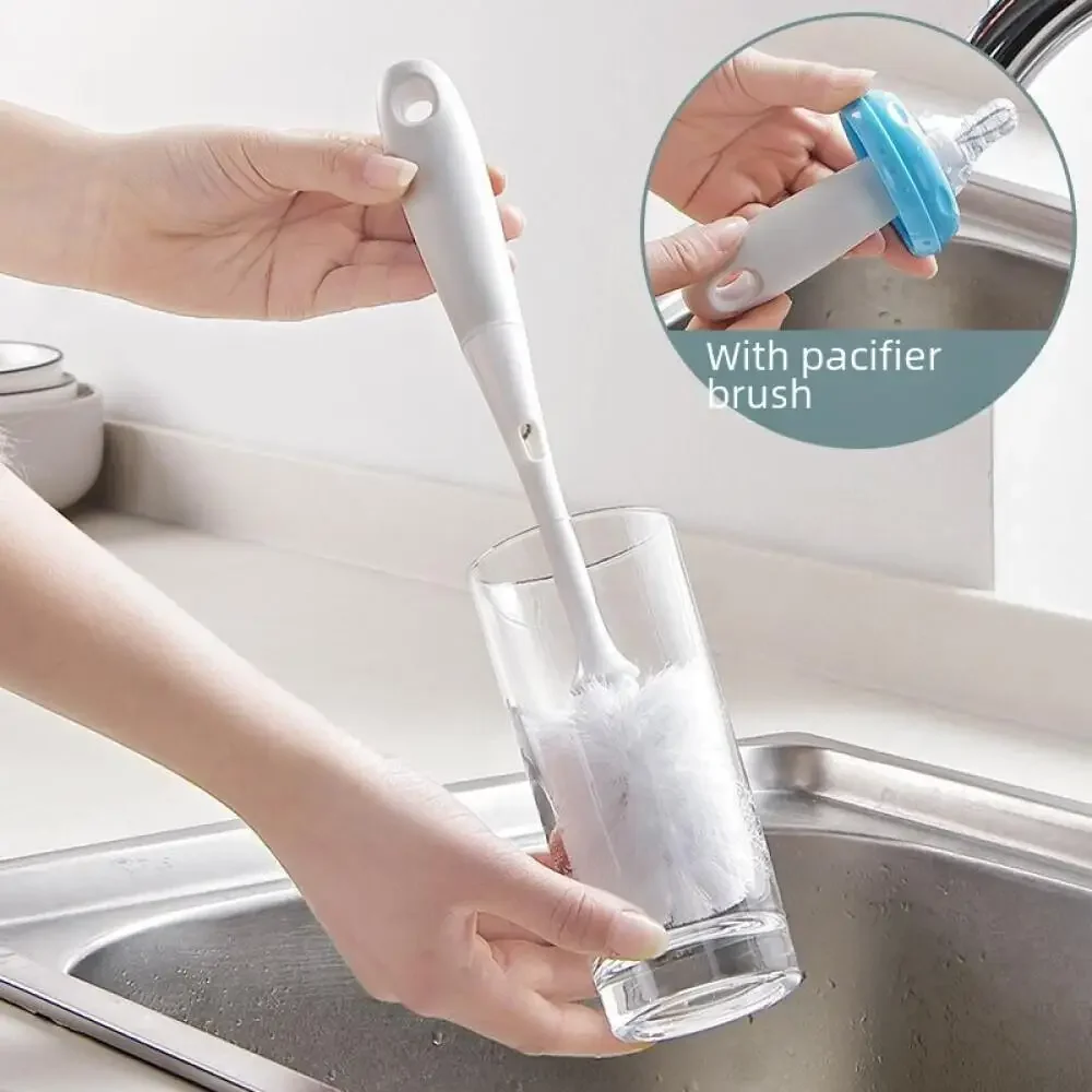 Cup Brush Long Handle Detachable Non Dead Angle Water Cup Brush Cleaning Bottle Stain Removing Washing Pot Brush Kitchen Tool