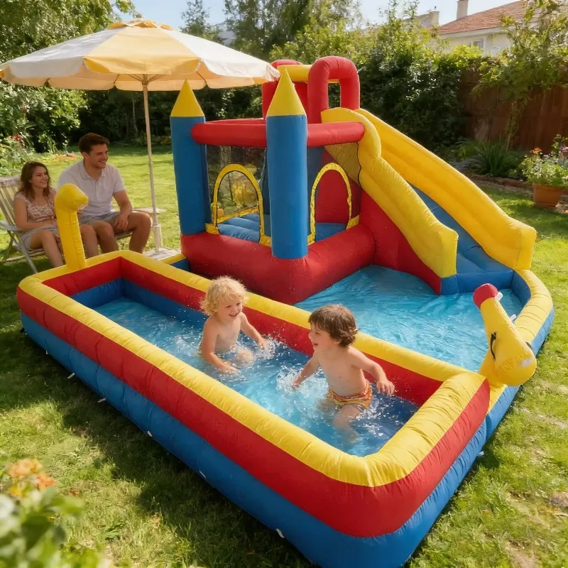 Hot Sale Customized Single-lane Slide Amusement Park Water Slide Inflatable Trampoline Set Water Inflatable Swimming Pool