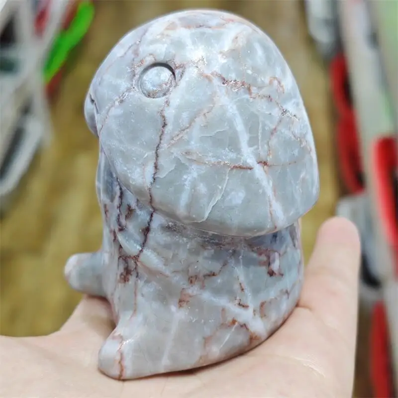 Natural Red Network Stone Penis Carving Energy Gem Reiki Healing Home Decoration Holiday Gift Collection 1pcs