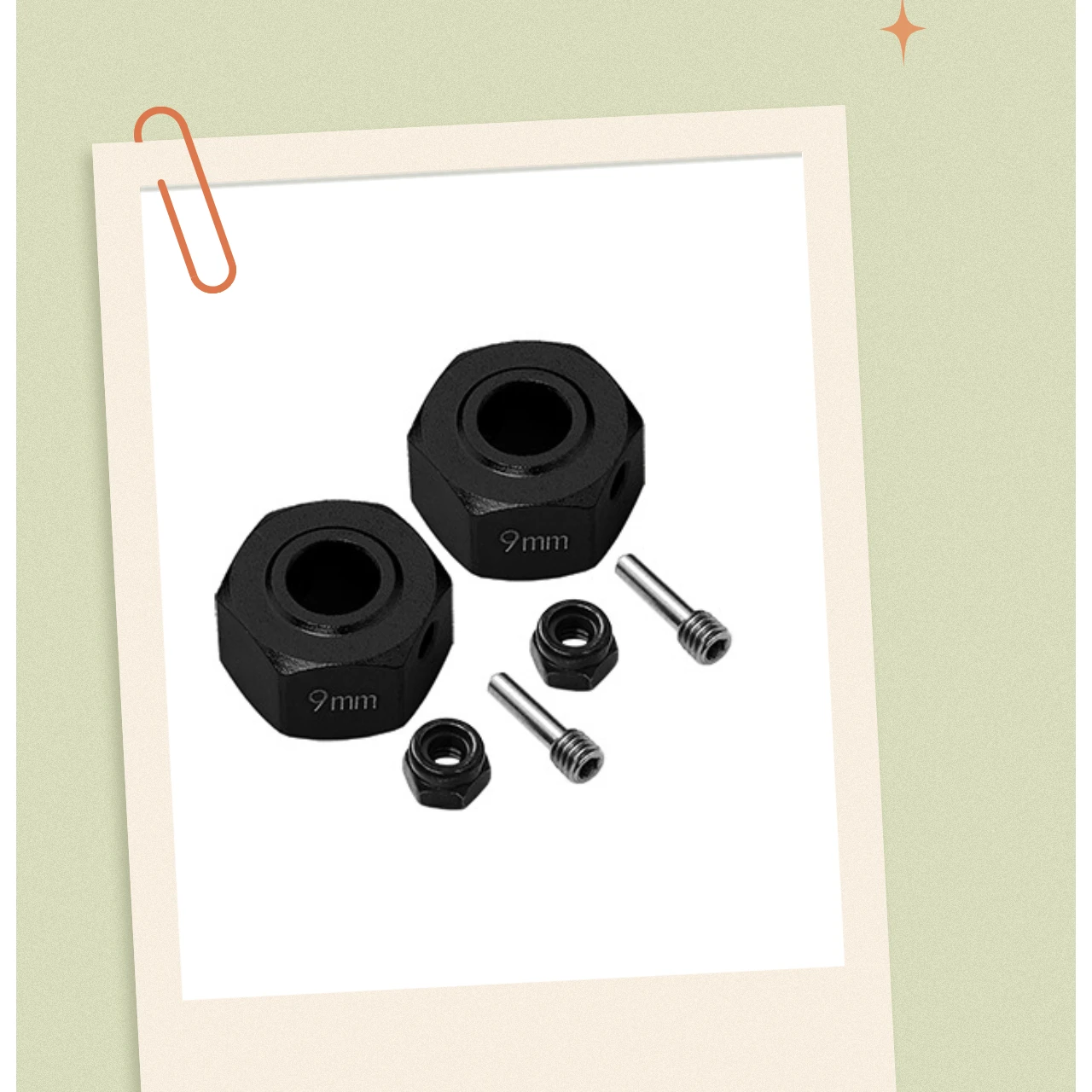 Adaptadores hexagonales de aluminio GPM de 9 mm para ARRMA 1/10 Granito 4X4 Mega, Big Rock 3S, 1/8 Vendetta 3S