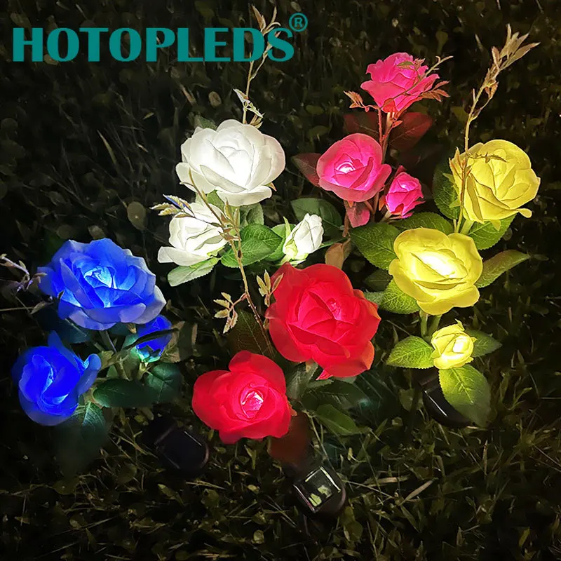 

Simulation Solar Rose Flower Lamp Garden Decoration Waterproof Floor Insertion Lawn Lamp Cultural Tourism Landscape Lamp