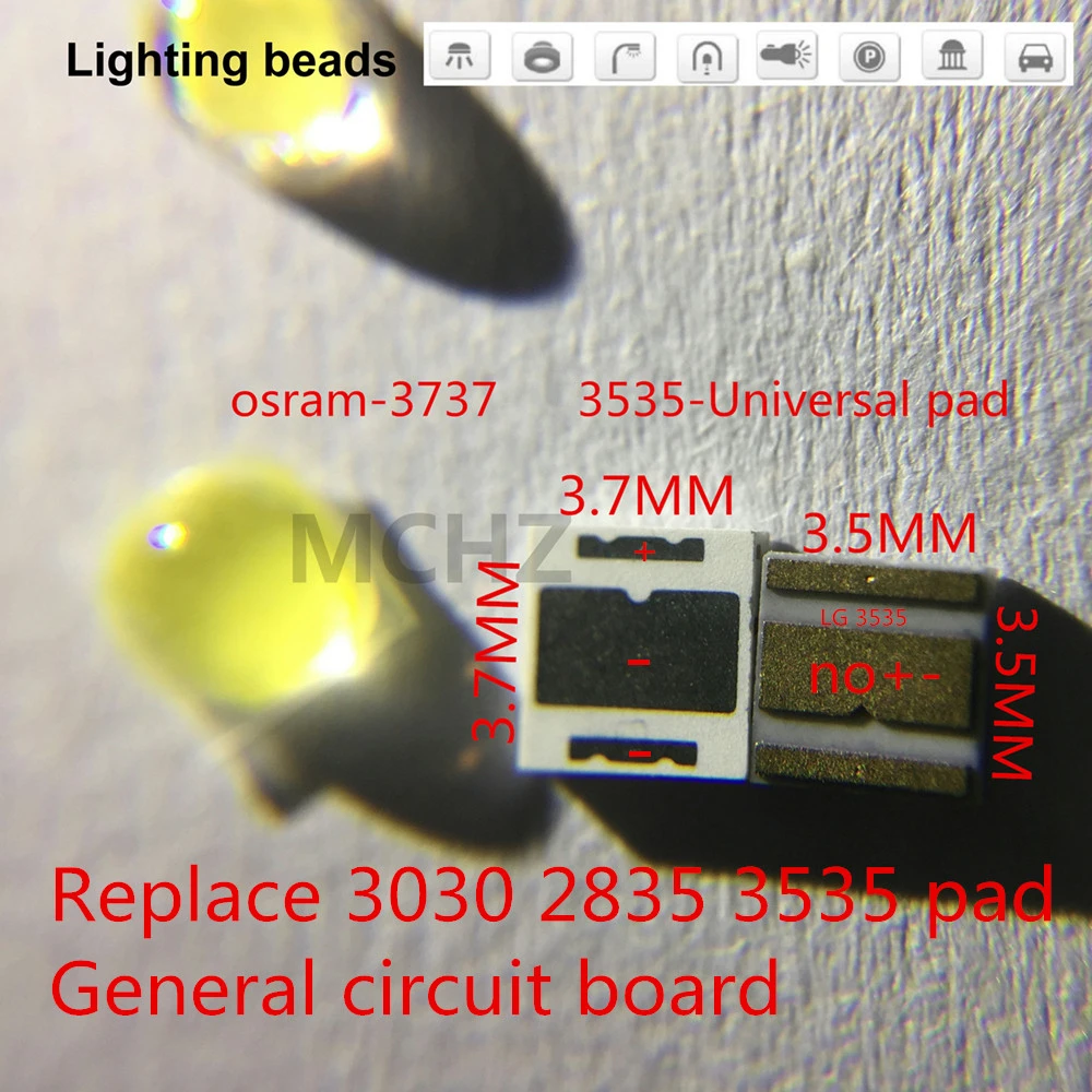 3pcs 3737 SMD LED high power lamp beads Replace 2835 3030 3535 7w 2100ma 3V-3.6V 6500k 3000K 4000K Neutral White chip 3W 5W 6W