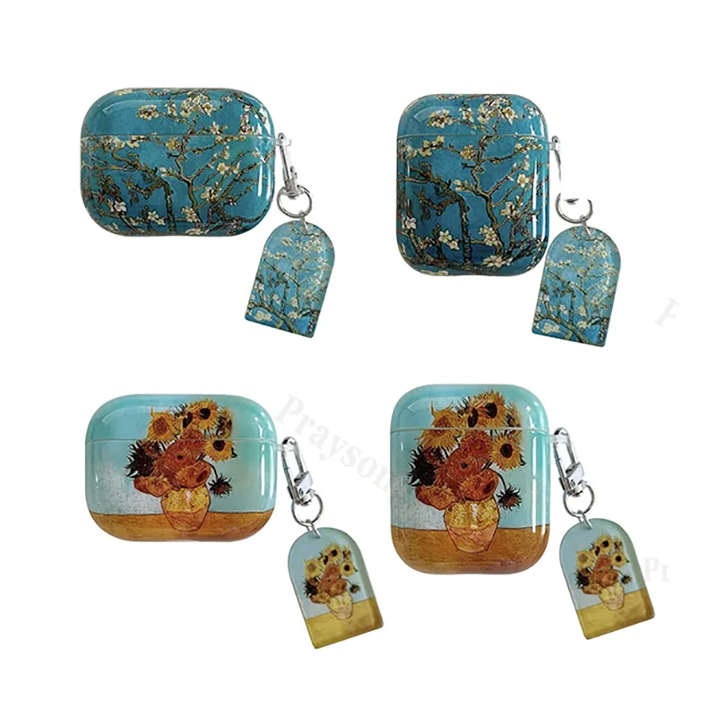 Retro Van Gogh Pro 2 Case Cover for Airpods 4 2024 Case Classic Decor Cover for Airpods 3 Gen Case for AirPods 5 Charging Box
