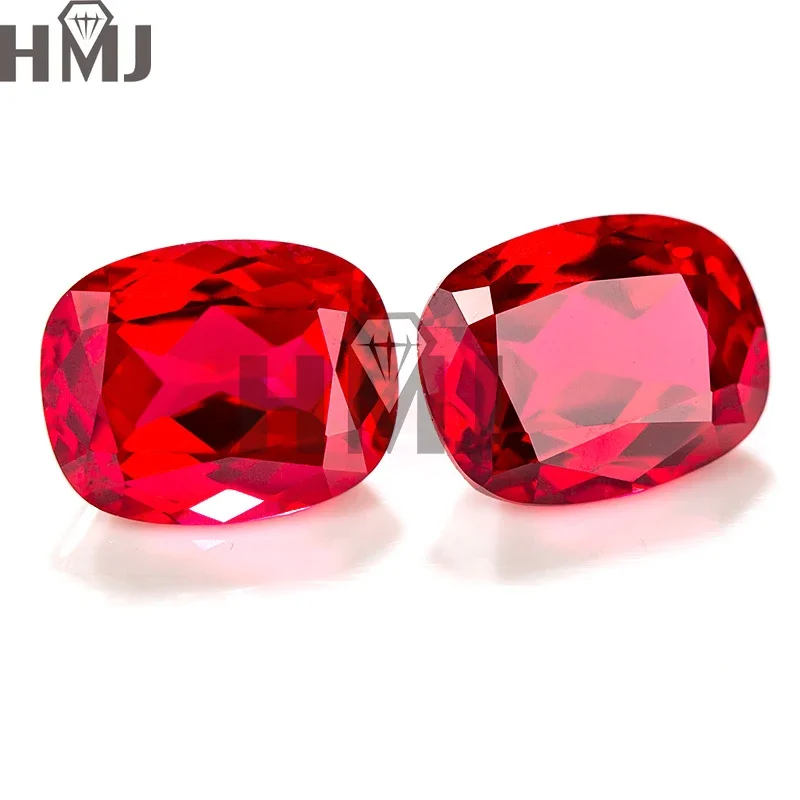 

HMJ Lab Grown Ruby Pigeon Blood Red Color Loose Gemstone Garnet Cushion Cut for DIY Jewlry