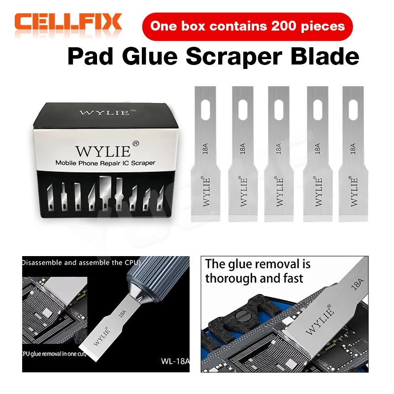 

WYLIE WL-18A Chip Repair welding Pad Scraper Blade for Mobile Phones Motherboard CPU Glue Remover IC Disassembly Repair Tools