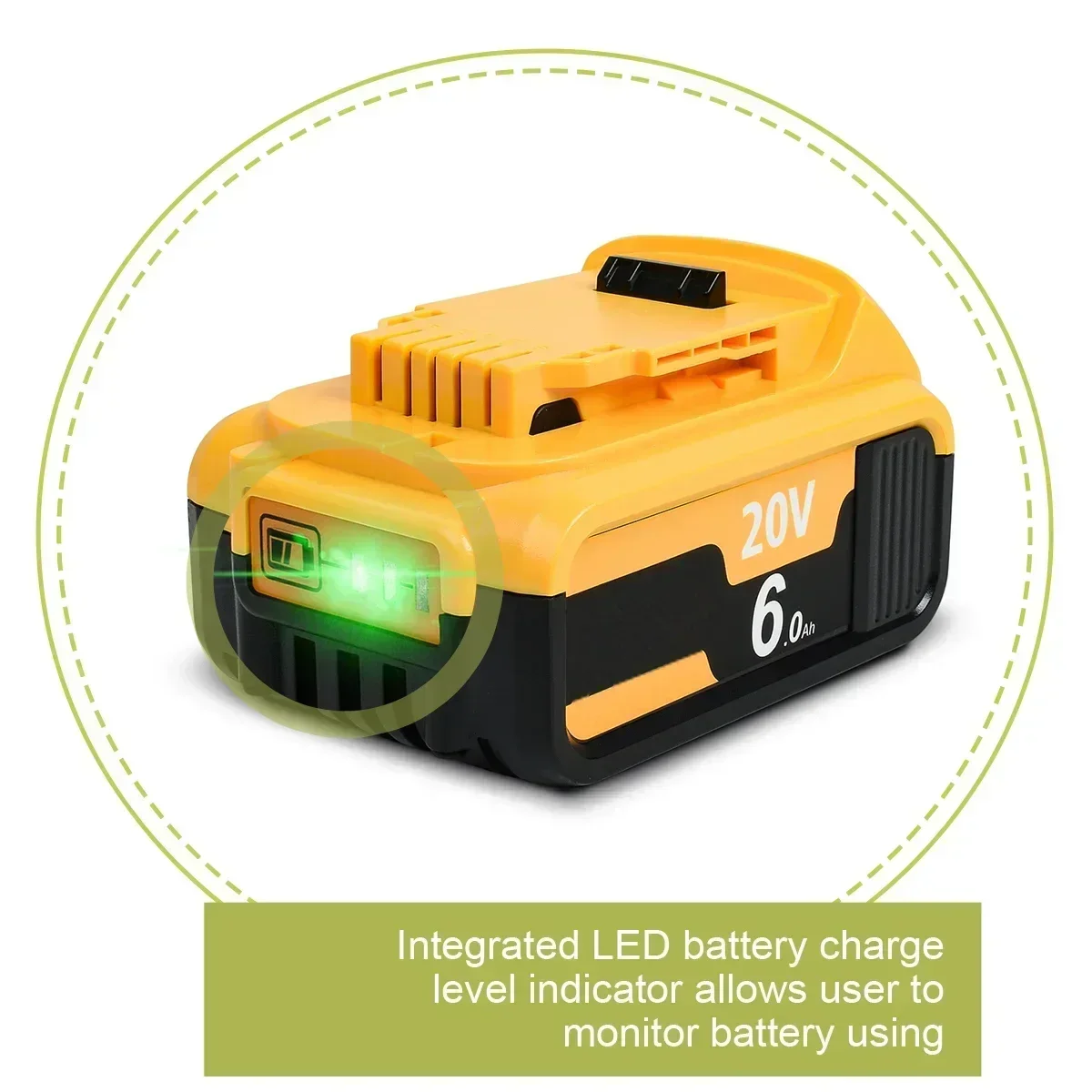  For Dewalt 20V Battery 6.0Ah Replacement Battery For Dewalt DCB200 Rechargeable DCB206 DCB207 DCB204 Power Tool Battery