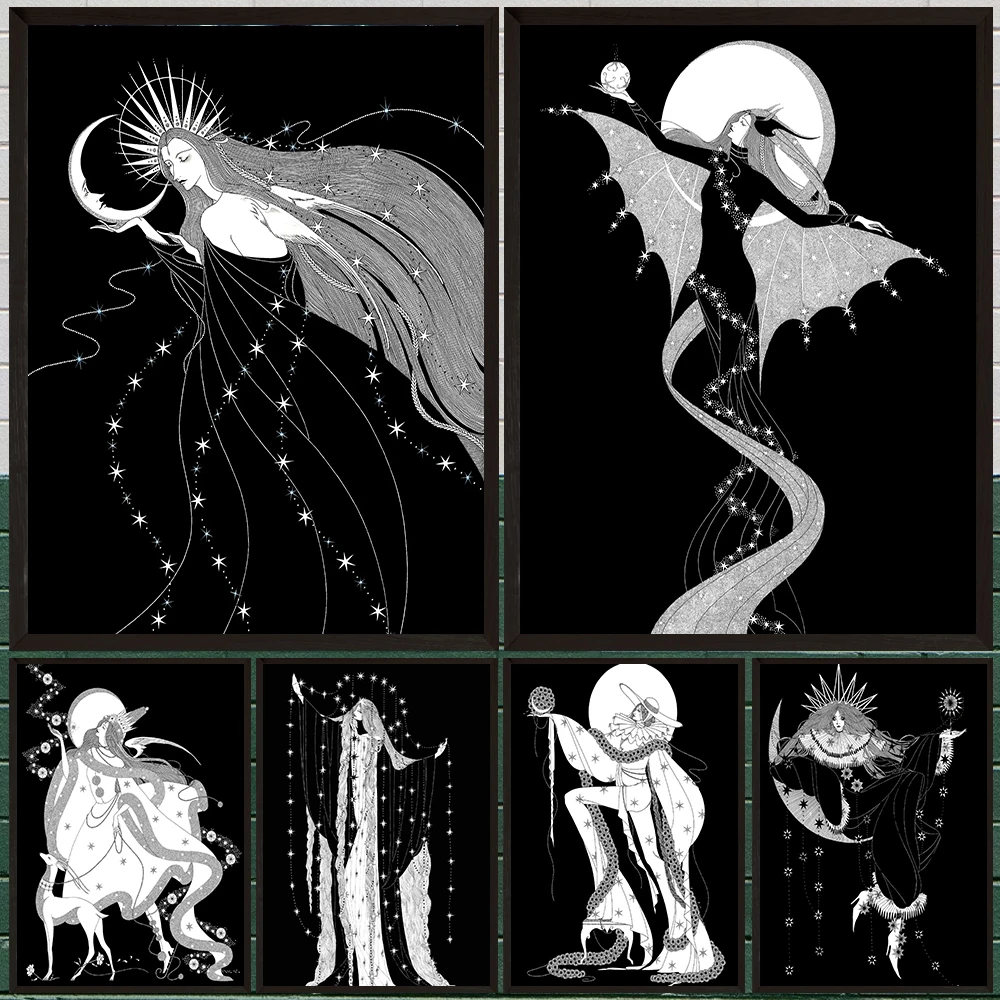 Vintage Fashion Prints For Wall - Alien Fashion Portraits Wall Art Canvas