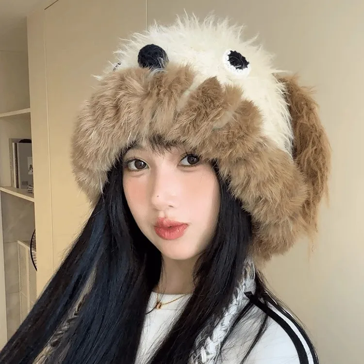 2024 Women Girls Cute Funny Hats Carton Animals Beanie Caps Thick Warm Winter Hat With Tassels Frog Rabbit Style