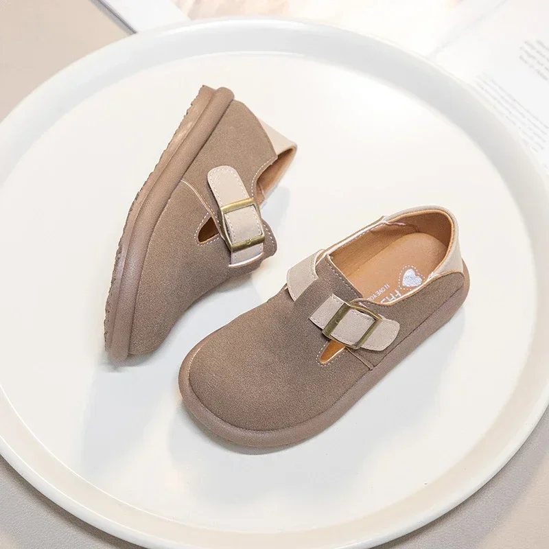 2026 新しい女の子の靴レトロシンプルな子供ファッション革靴ソフトノンスリップ男の子多用途子供カジュアルシューズ春秋
