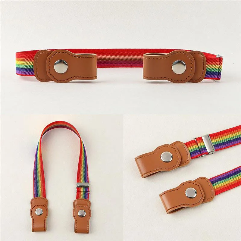Elastischer Kinder-Gürtel im Druckverschluss-Stil, Vielseitiger Jeansgürtel, Dehnbarer Gürtel für Teenager und Mädchen, Längenverstellbar – Detail 3
