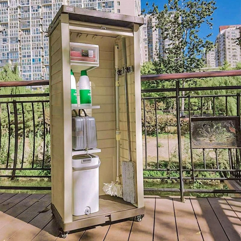 #Outer Locker Sunscreen Outdoor Garden Garden Tool Cabinet Cabinet Plastic Shelf Balcony Tool Leidezhu