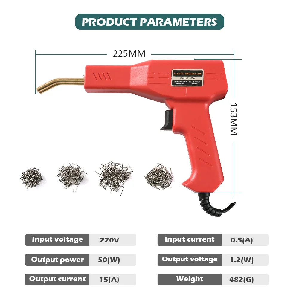 Plastic Welder Welding Machine Car Bumper Soldering Gun 4 Types Staples for Bumper/Kayak/Plastic Product Repairs