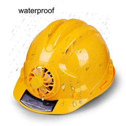 Casco con ventilador Solar para trabajo al aire libre, casco de seguridad para construcción, trabajo en el lugar de trabajo, tapa de protección de Material ABS, alimentado por paneles solares