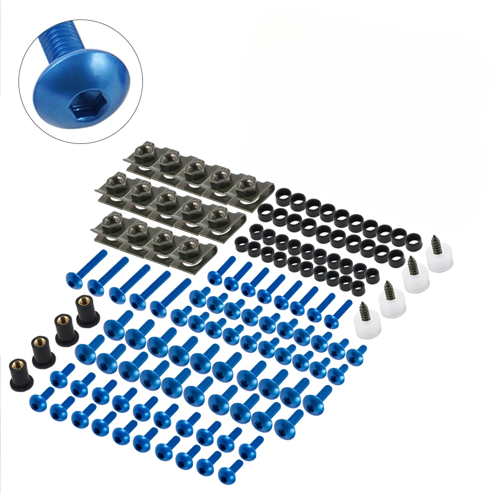 

177PCS Body Screws Nut Fairing Protector Bolts Kit For Yamaha R6 FZ6 R1 R3 R7 MT 09 07 03 125 FZ1 XJ6 Xmax 300 125 FZ8 Nmax 125