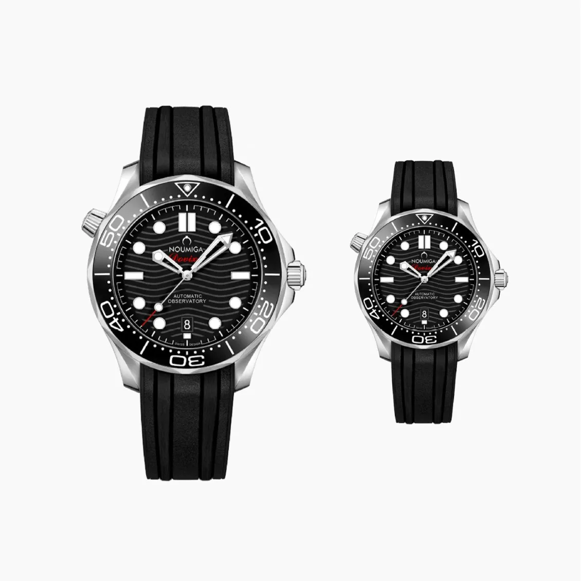 ساعة رجالية رياضية فاخرة بحزام مطاطي مع مضيئة ومقاومة للماء، عرض تقويم كوارتز كلاسيكي للأعمال #1