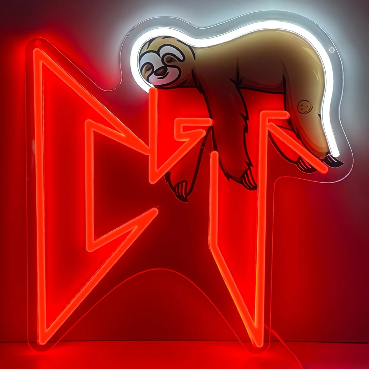 

Red Sloth Neon Sign LED Neon Light Wall Decor for Kids Room Gaming Room Party Christmas Decoration Animal Gifts for Kids