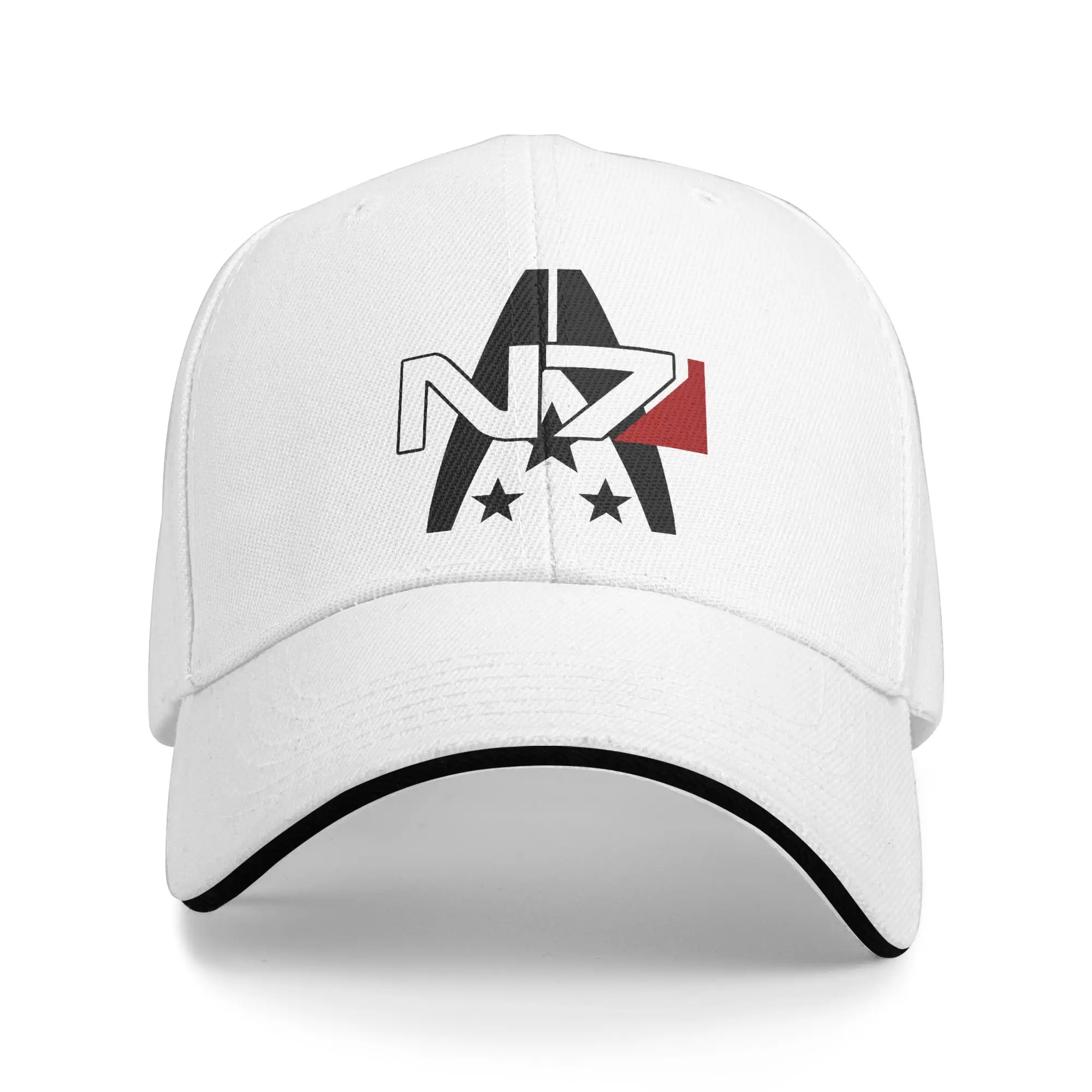 Mass Effect N7 Alliance Sandwich Hat Adult ,Hip-Hop Video Game Caps Sun Hats Adjustable Snapback Caps Baseball Cap Summer
