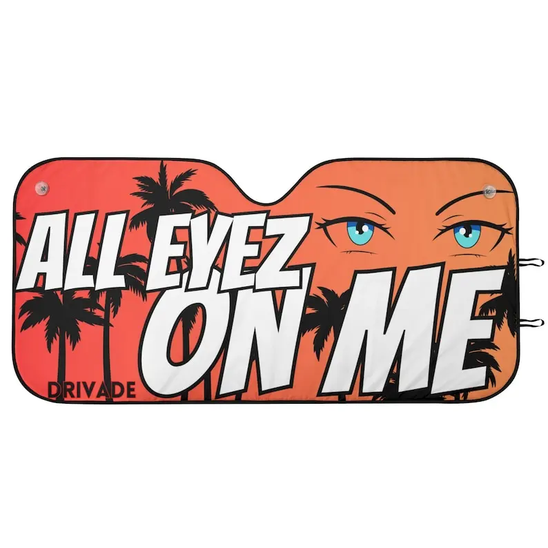 All Eyes On Me Car Sunshade California Design Palm Beach Eyes Anime Art Windshield Protector Underground Sunset Design Palms Sum