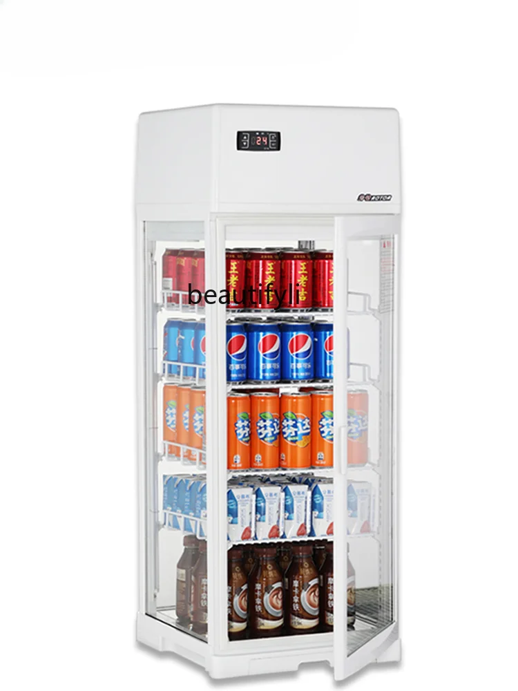 Desktop Refrigerated Cabinet Barbecue West Point Cake Counter Four-Sided Glass Drinks Beverage Cabinet