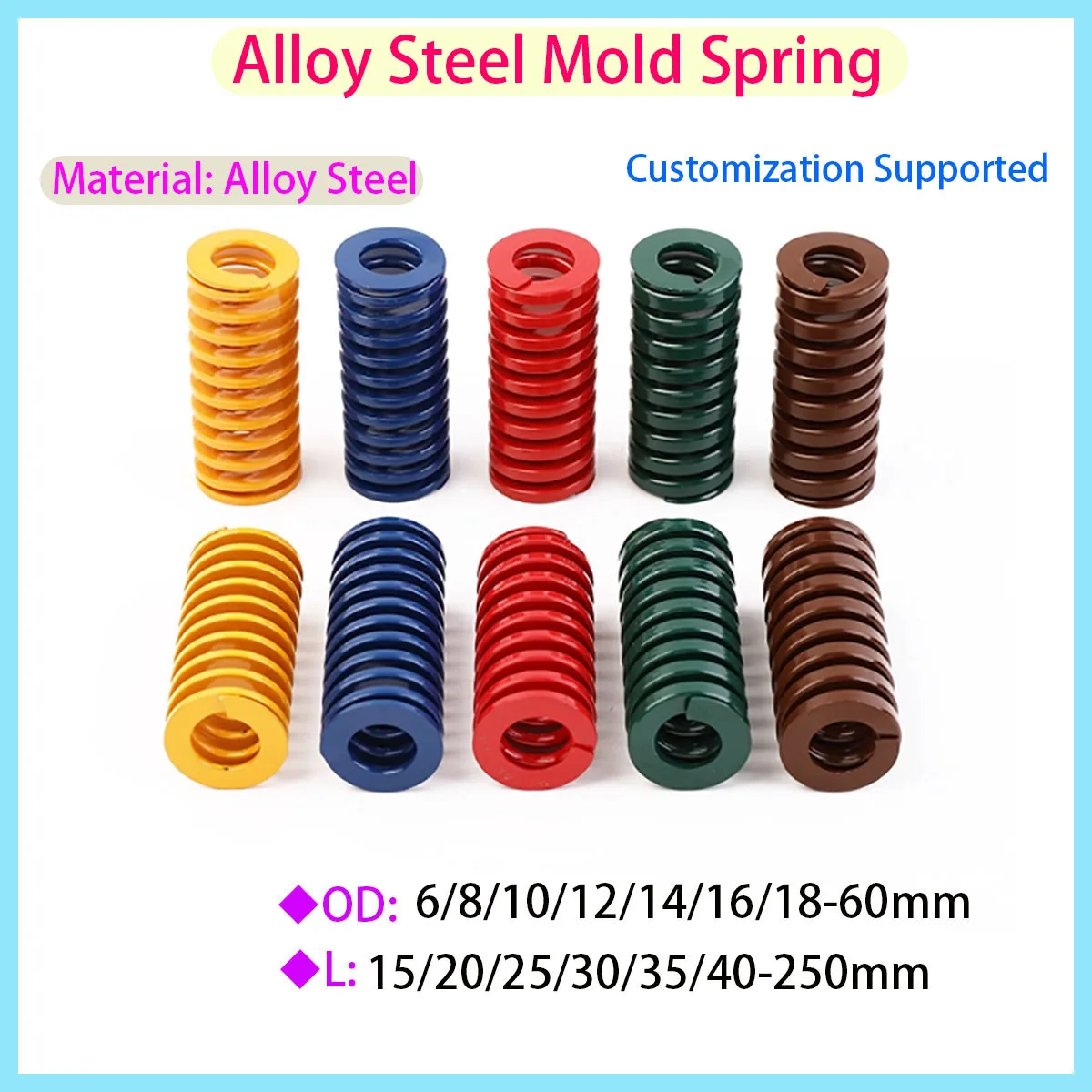 Spiral Stamping Spring Release Pressure Mold Spring Steel Outer Diameter 6/8/10/12/14/16/18-60mm