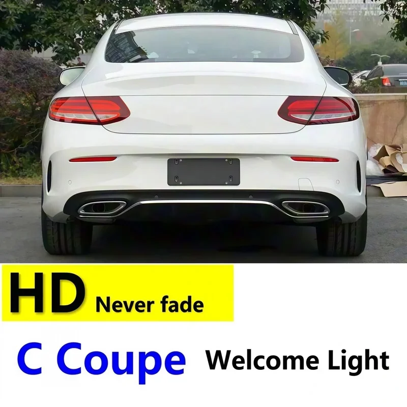 HD For Mercedes Benz Class C Coupe W205 W206 Led Car Door Projector Welcome Light Accessories Amg C205 S205 2010-2023 2012 2021