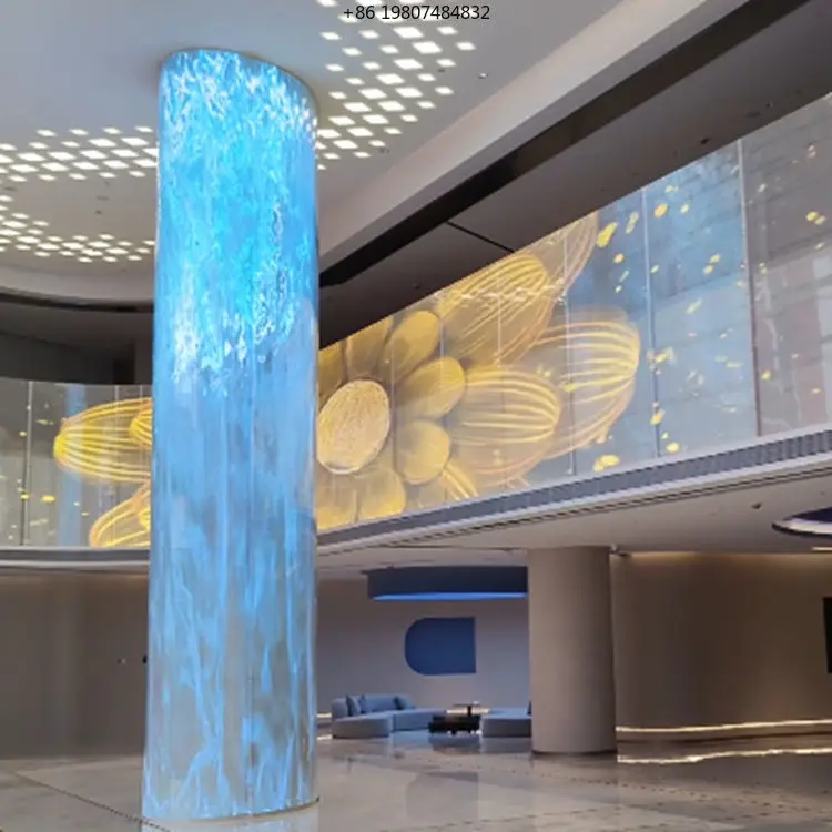 

Glass Film Digital Poster SDK Advertising Graphics Video Wall Indoor RGB P16 Full Color LED Screen Flexible Transparent Window