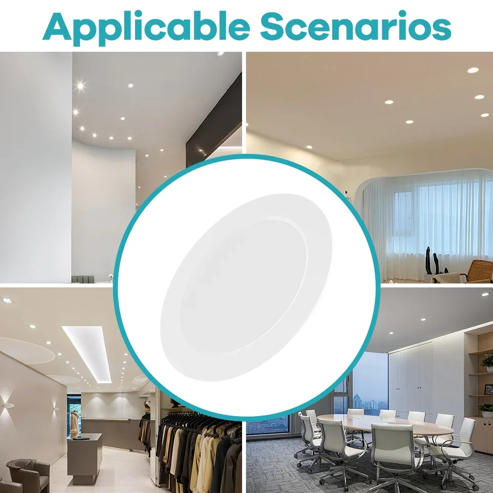 Downlight LED Recessed Ceiling Light Lamps Ultra Thin Spotlight Round Panel Lamp for Kitchen Bedroom Living Room Home Hotel 220V